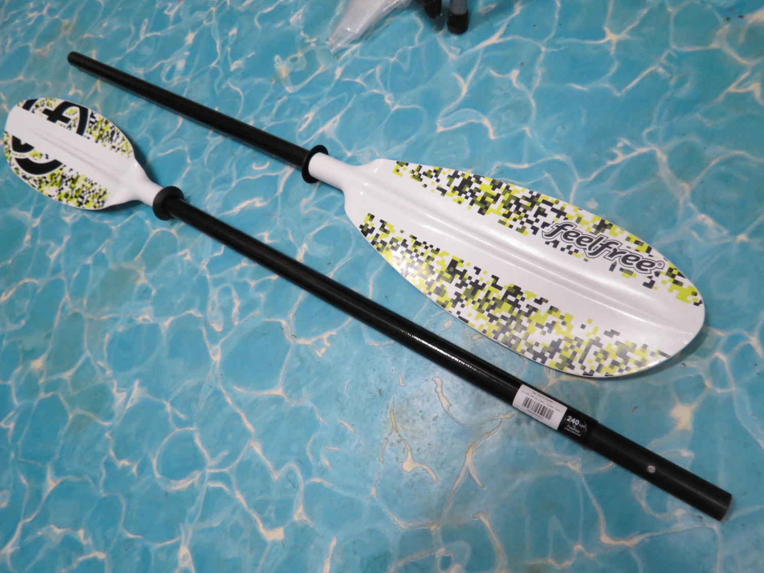 Doppelpaddel Glasschaft Lime Camo - Feelfree